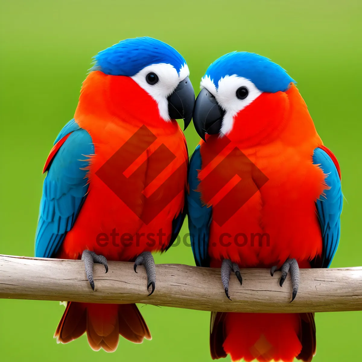 Picture of Colorful Macaw Parrot Perched in Tropical Forest