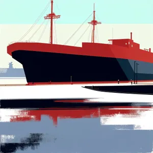 Industry in motion: Cargo ship at maritime port