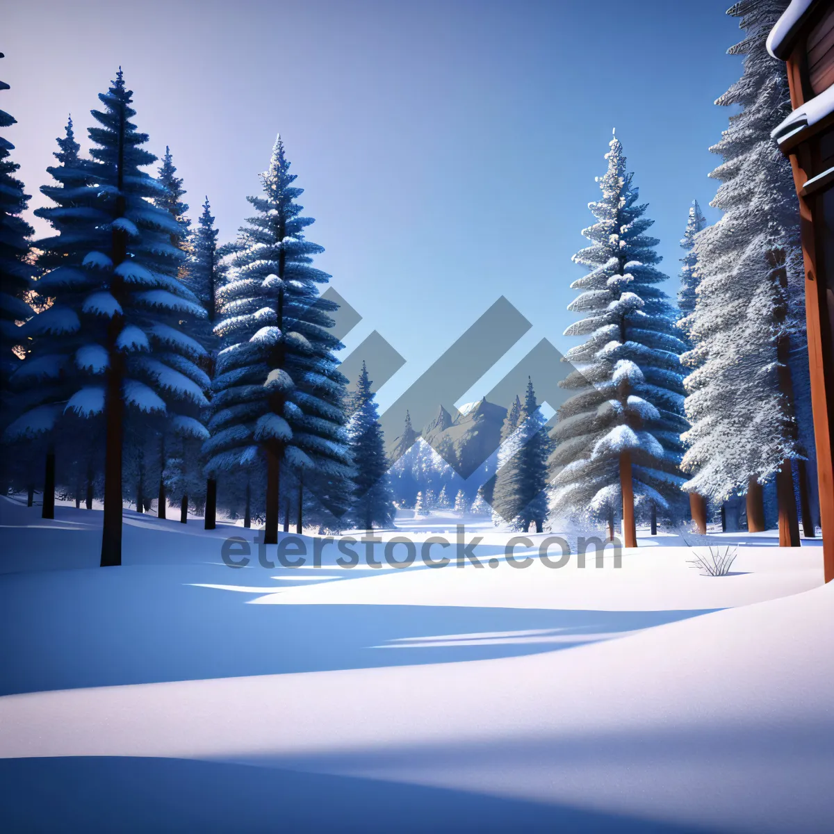 Picture of Winter Wonderland: Majestic Snowy Mountain Forest