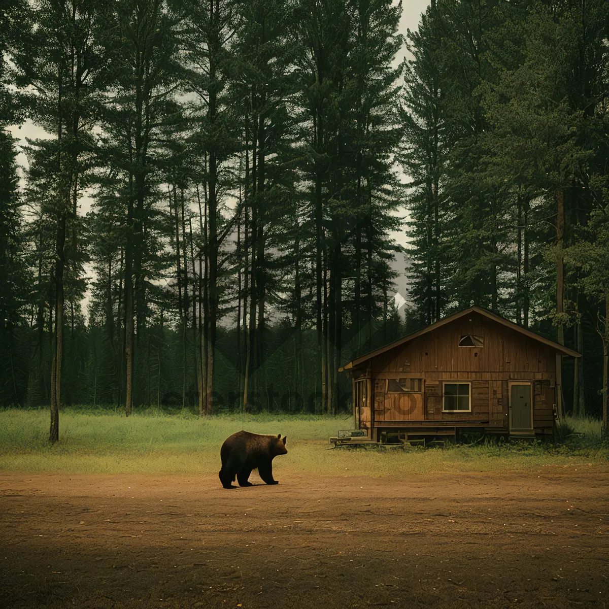 Picture of Ranch Horse Grazing in Rural Pasture