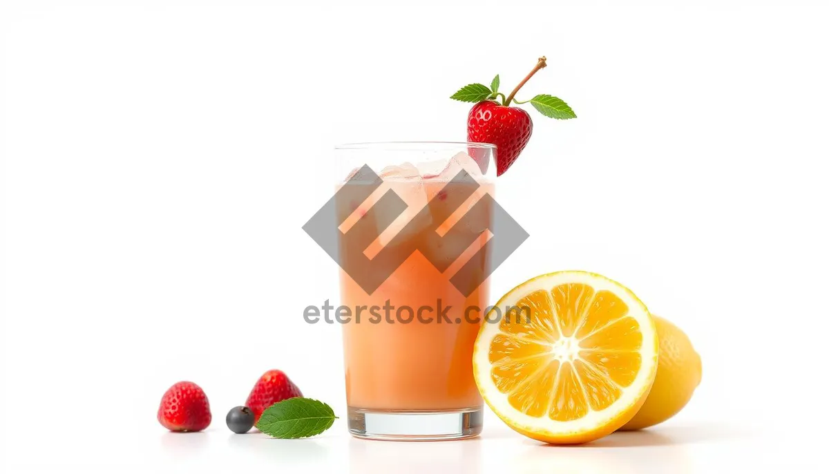 Picture of Fresh Fruit Breakfast Juice with Mint Garnish.