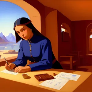 Professional Man Working on Laptop in Office