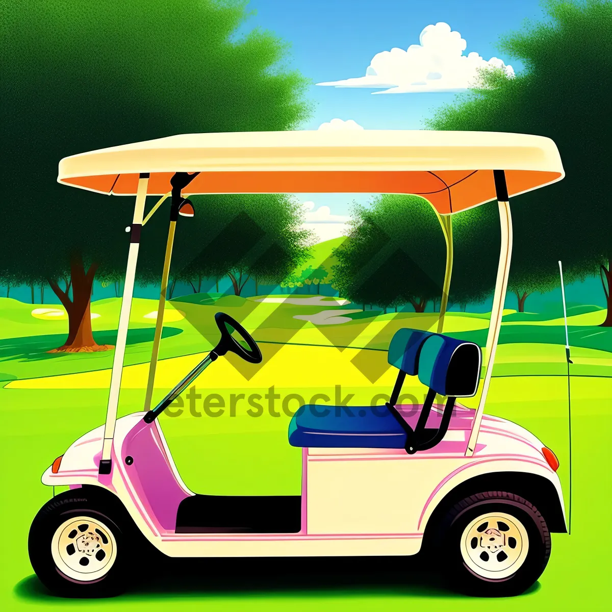 Picture of Golf Cart on Course