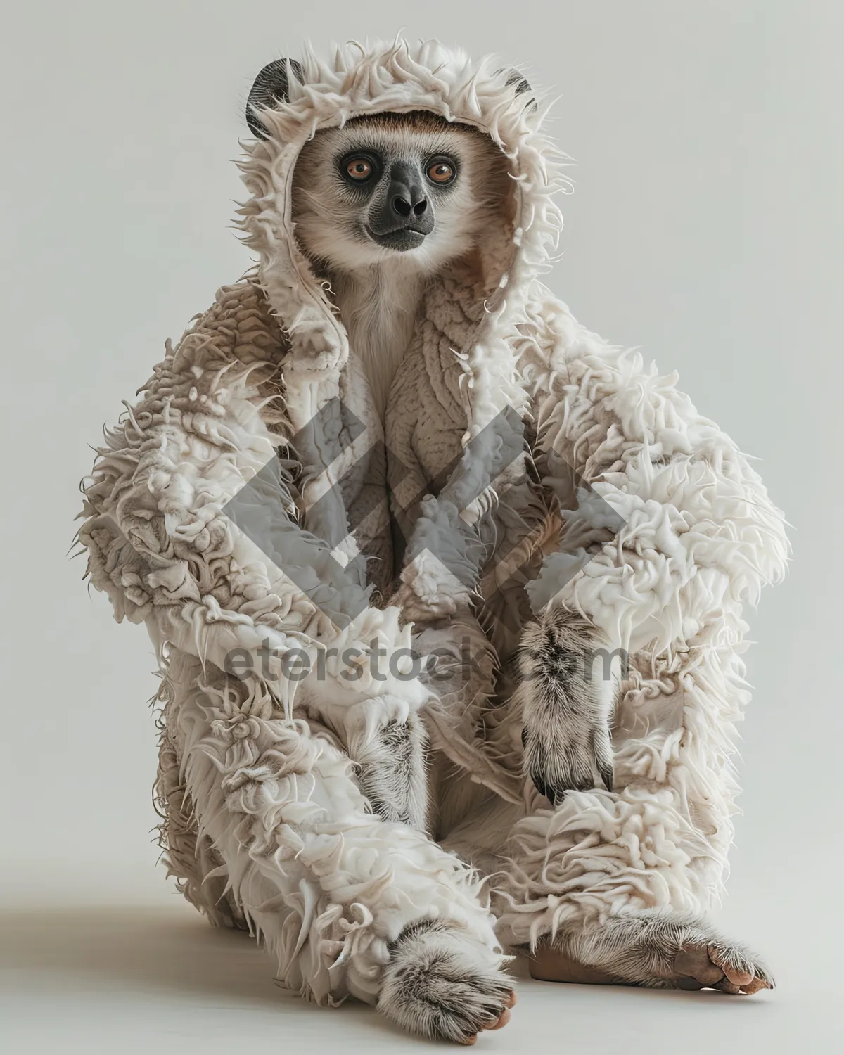 Picture of Cute Gibbon Portrait with Fur Face