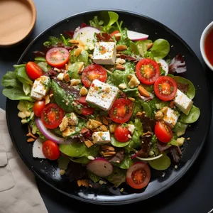 Fresh Gourmet Vegetable Salad with Cheese