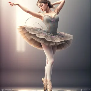 Seductive ballet dancer in elegant attire striking a pose