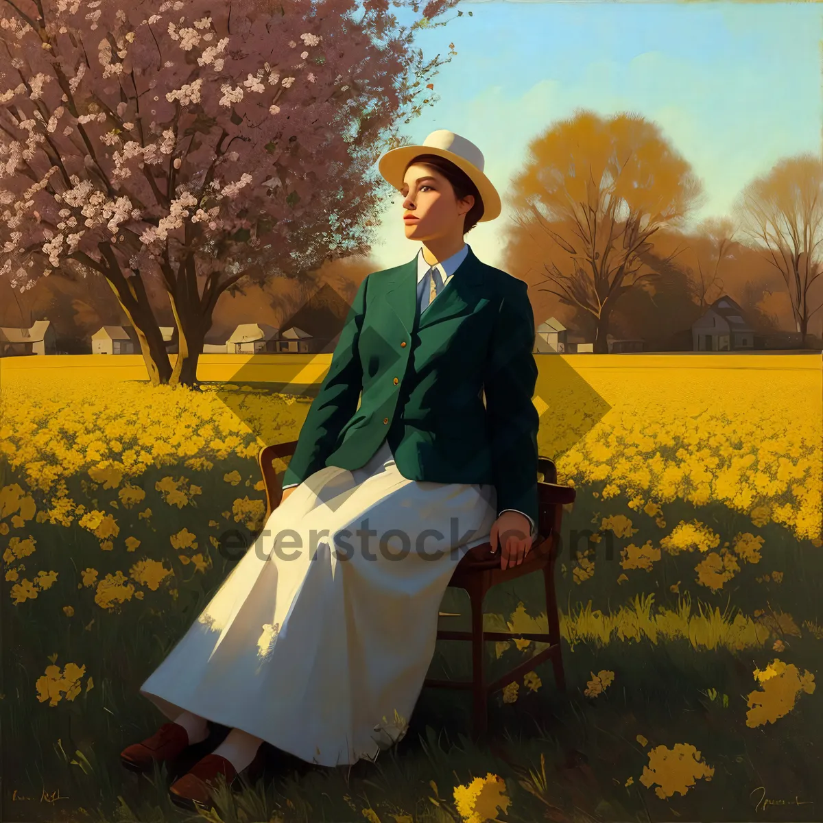 Picture of Cheerful Businessman Groom in Field