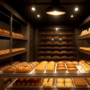 Bakery Shop - Interior with Food and Furniture