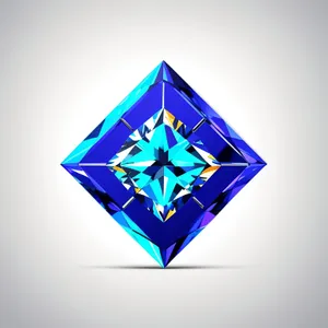 Shiny Gem Icon: 3D Pyramid Sign Design