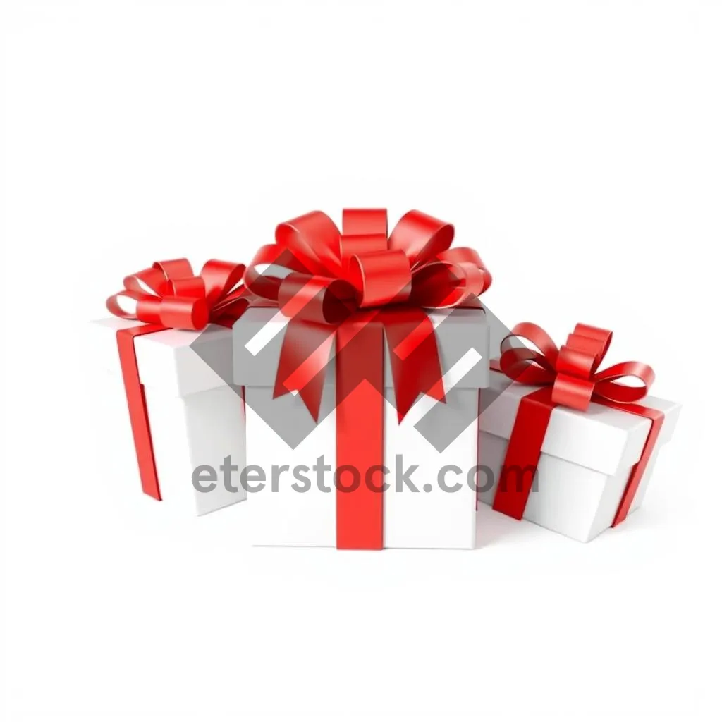 Picture of 3D gift box with ribbon decoration