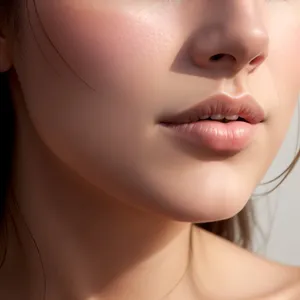 Radiant Beauty: Close-Up Portrait of Attractive Model with Healthy Skin