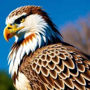 Bald Eagle with Piercing Yellow Eyes