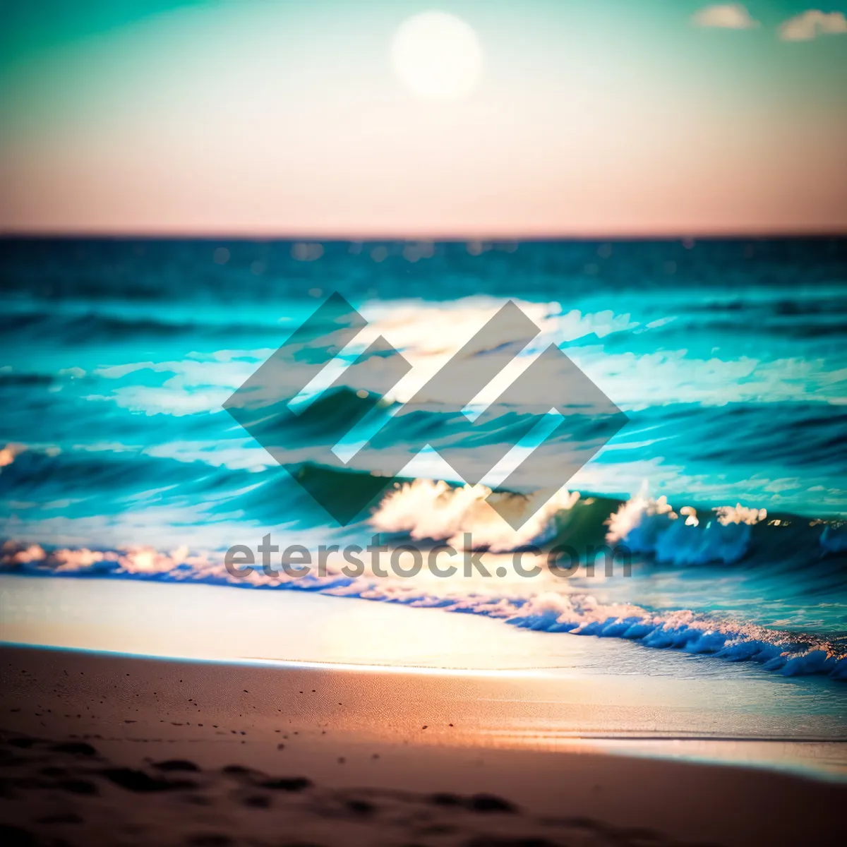 Picture of Sunset Seascape: Tranquil Beach Paradise