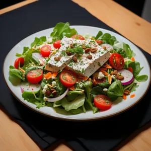 Fresh and Delicious Gourmet Salad with Cheese