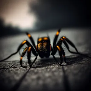 Black and Gold Garden Spider - Close-up Wildlife Shot