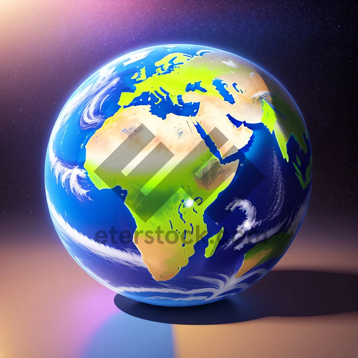 Picture of Global Cartography: Shining Earth Sphere Icon
