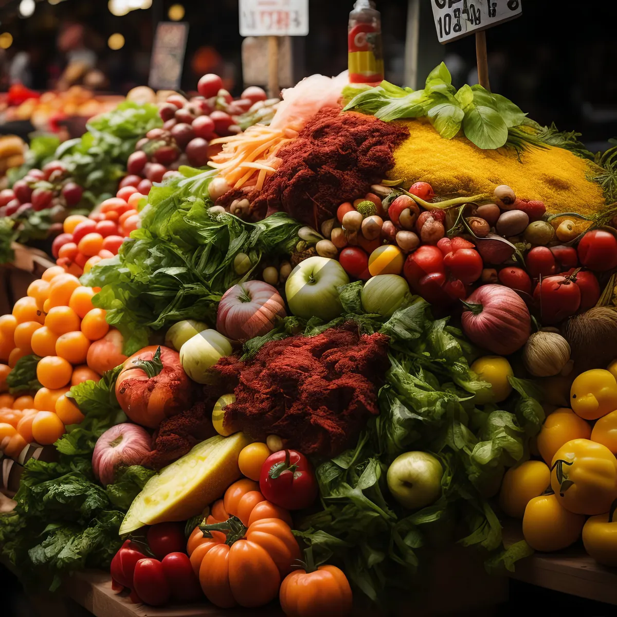 Picture of Fresh Healthy Vegetable and Fruit Market Produce