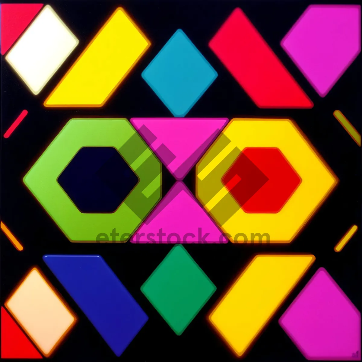 Picture of Colorful Hippie Mosaic Graphic Design Icon