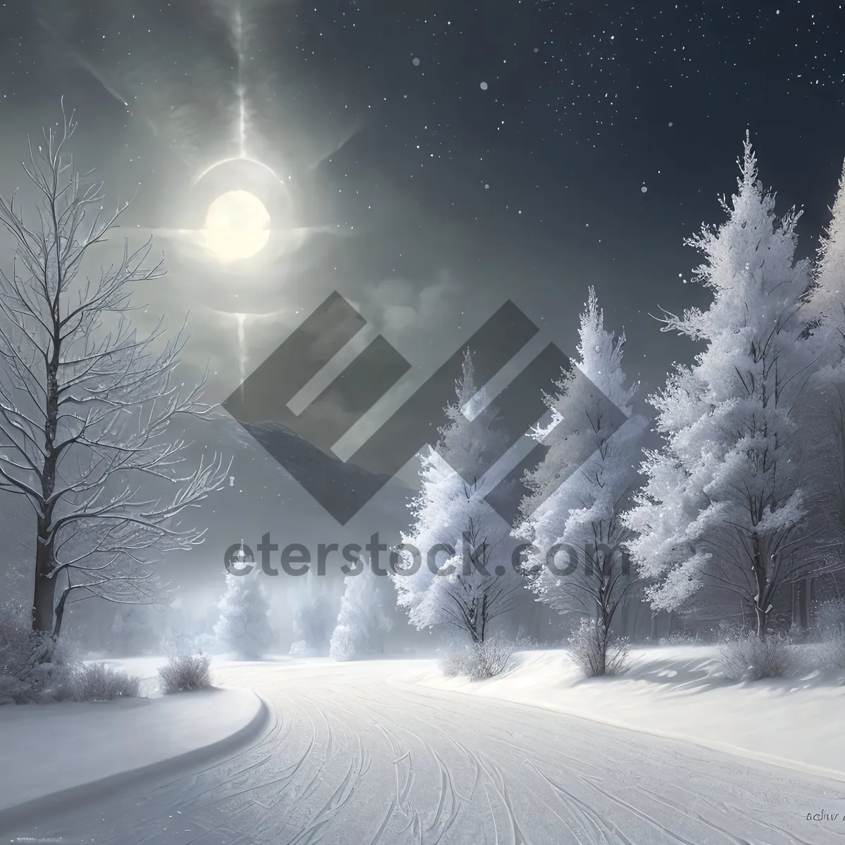 Picture of Winter Wonderland: Snowy Forest Landscape