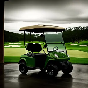 Golf Cart on Grass - Sporty Transportation on the Course