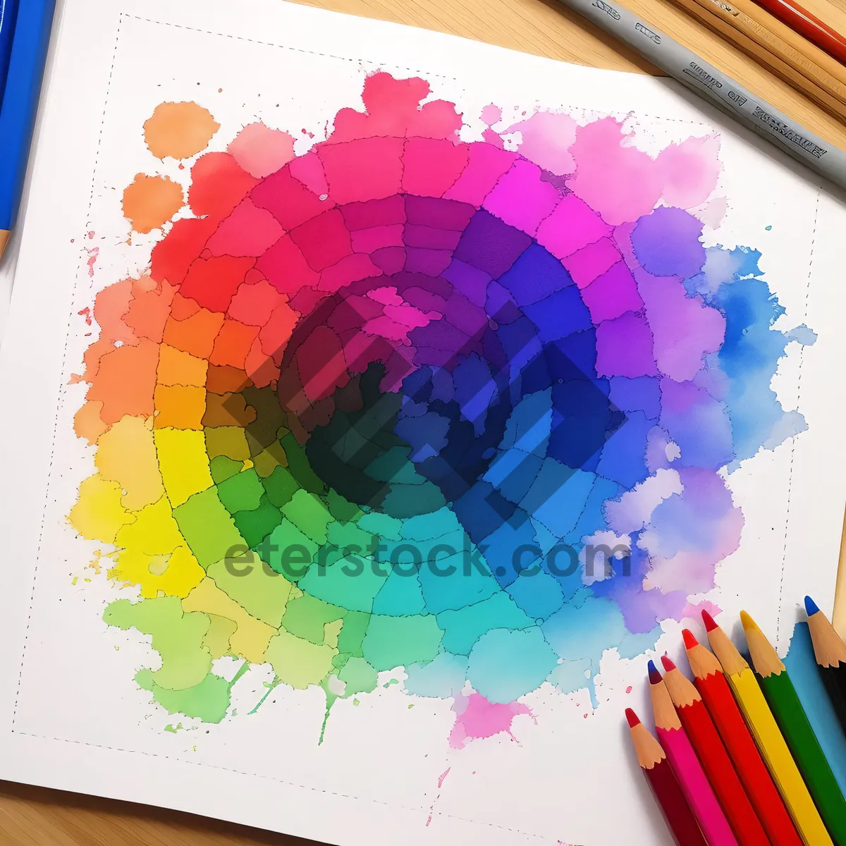 Picture of Colorful Pencil Puzzle Game for Creative Education.