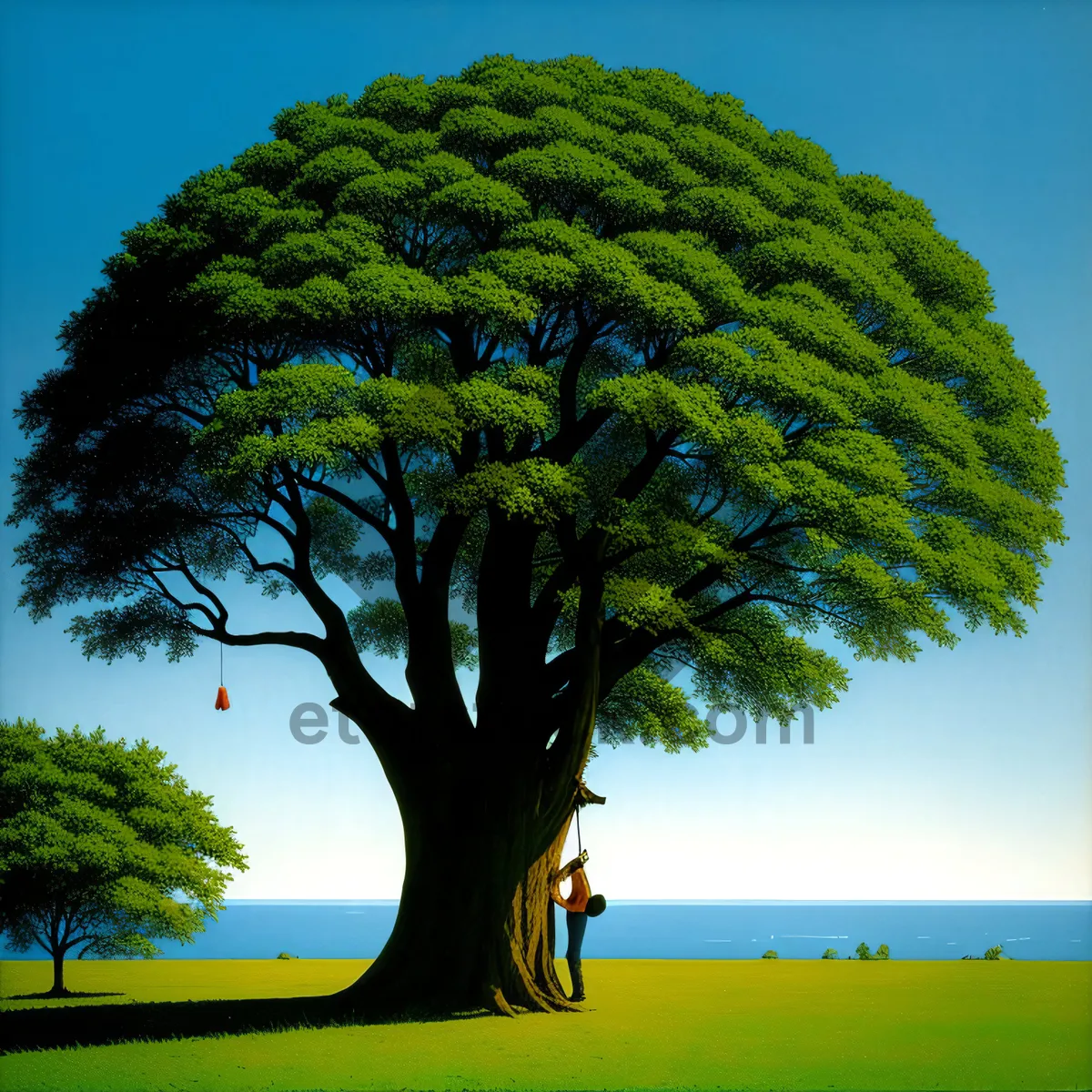 Picture of Serene Oak Tree in Summer Landscape