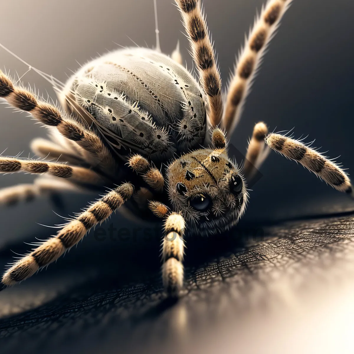 Picture of Terrifying Wolf Spider Weaving Intricate Web