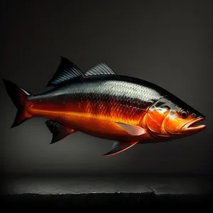 Aquatic Goldfish: Stunning Orange Fish Swimming in Aquarium