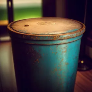 Container of Refreshing Coffee Beverage in Glass Mug