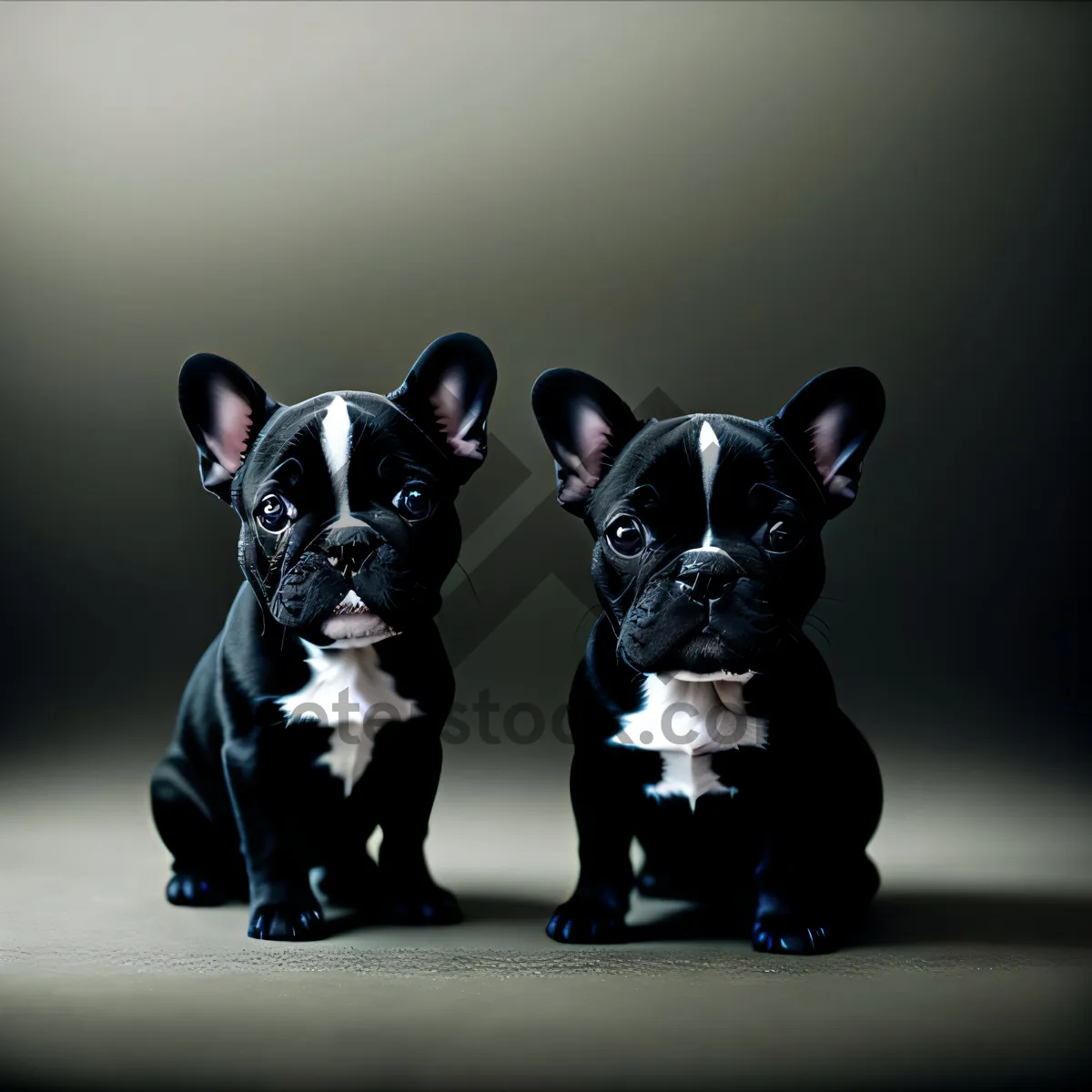 Picture of Black Terrier Bulldog Puppy with Bow Tie