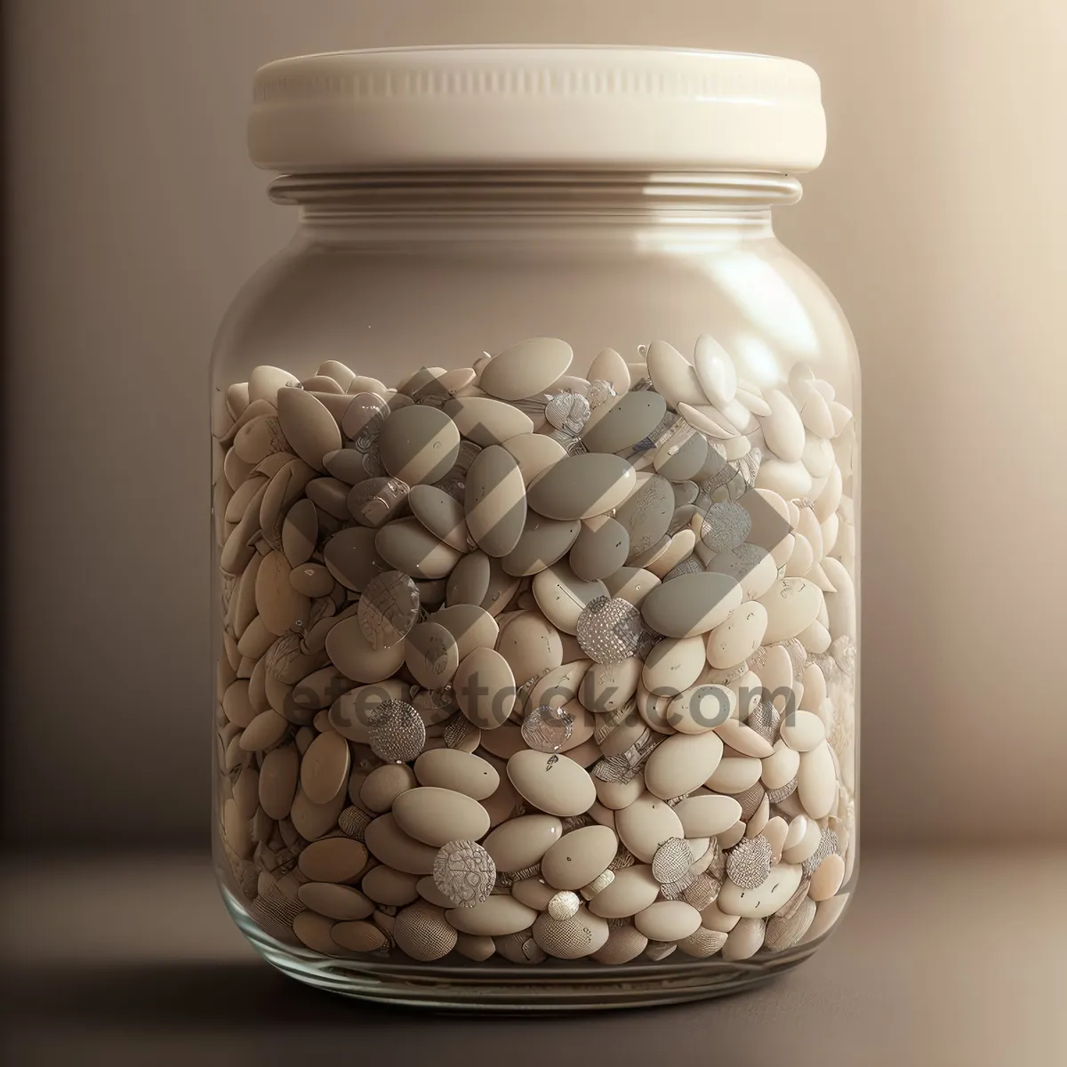 Picture of Healthy Medicine Glass Jar with Prescription Pills