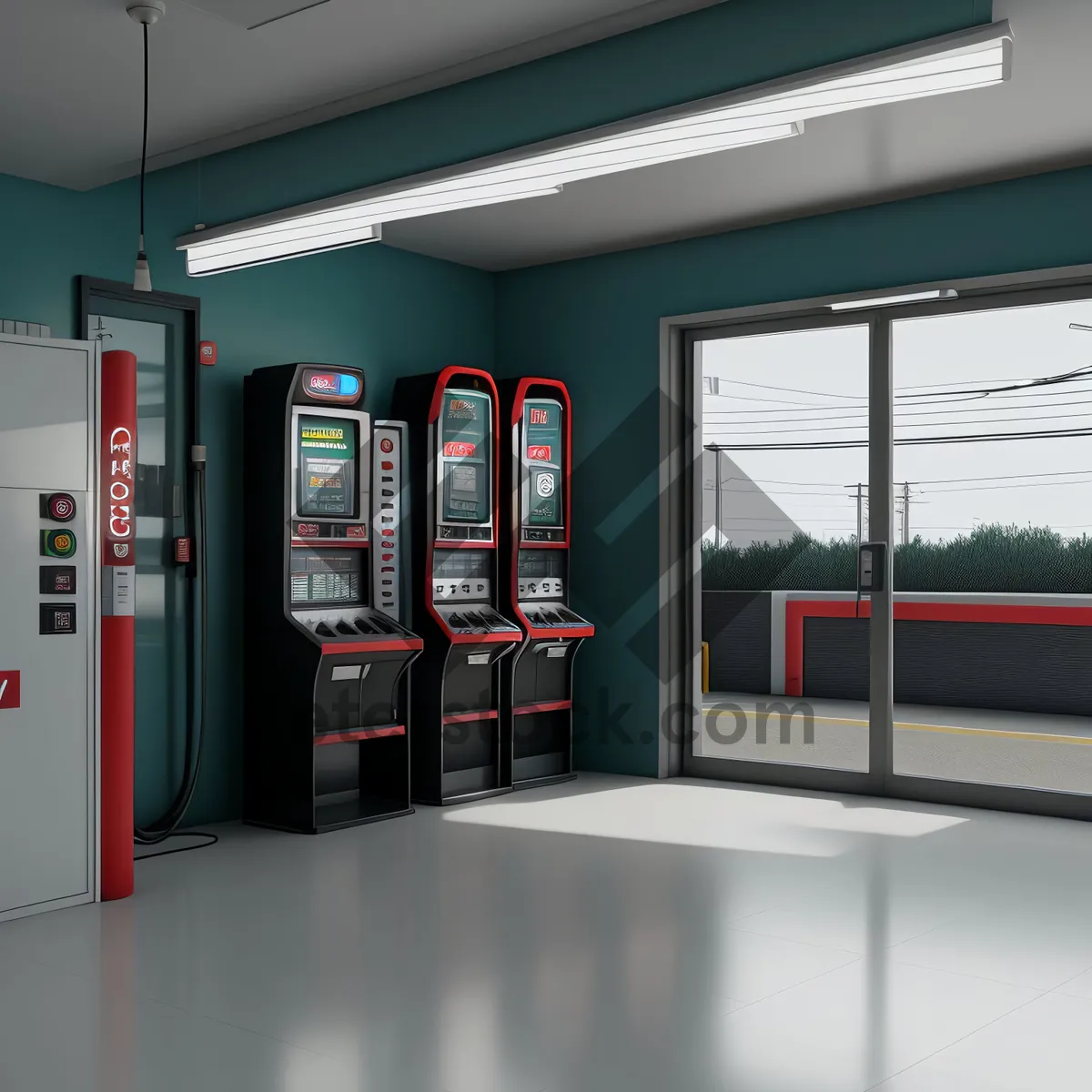 Picture of Modern 3D Vending Machine in Restaurant Interior