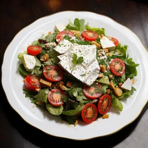 Healthy and Delicious Vegetable Plate with Cheese and Tomato