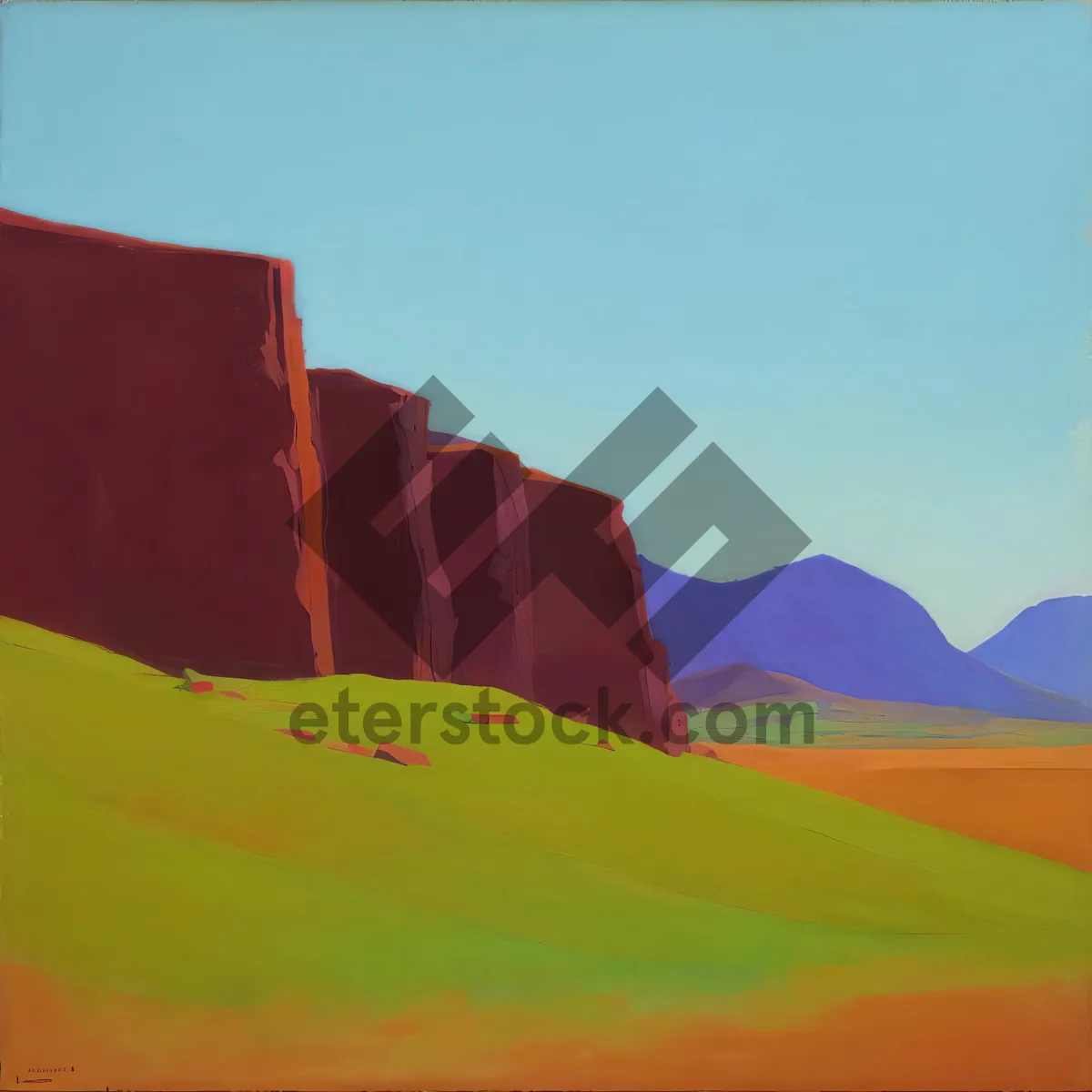 Picture of Sandy Dunes under Sunlit Sky in Rural Landscape