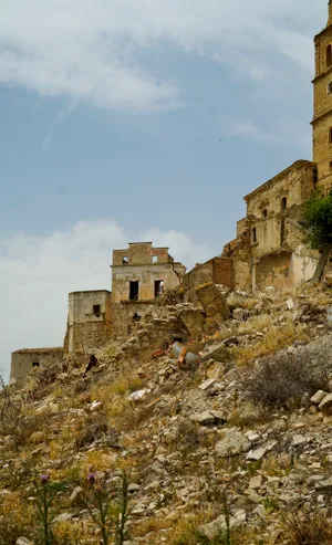 Ancient Castle Fortification Tower with Sky Background