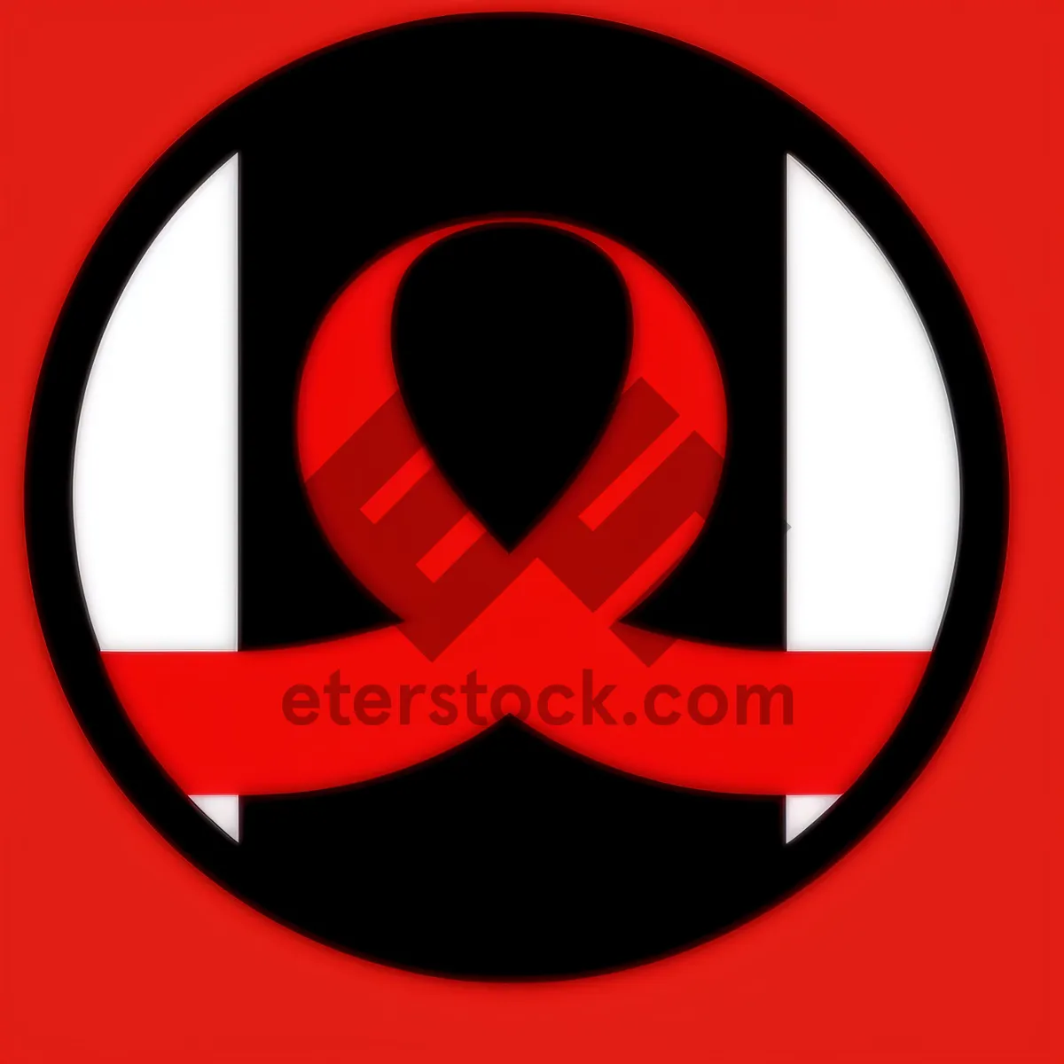 Picture of Black Danger Warning Symbol - Round Hazard Button