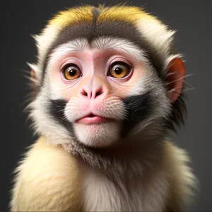 Adorable Primate Kitty with Furry Face and Cute Whiskers