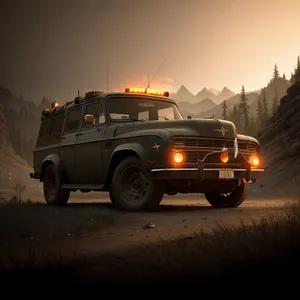 Transportation on Wheels: Jeep Tow Truck on Road