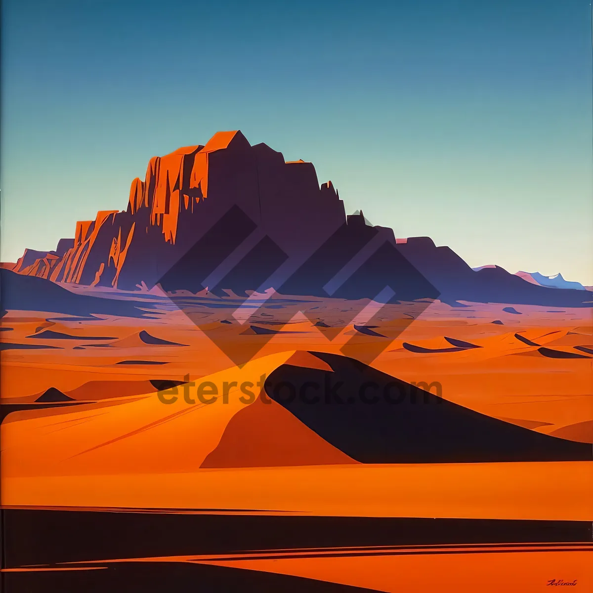 Picture of Sunset Over Sand Dunes: A Majestic Desert Landscape