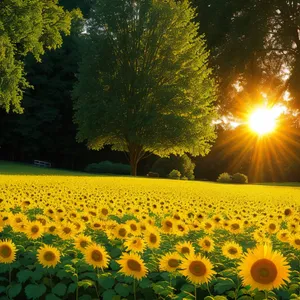 Bright Sunflower Field in Summer