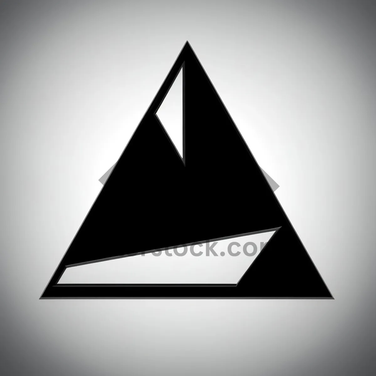 Picture of 3D Glass Pyramid Design Icon with Star Element