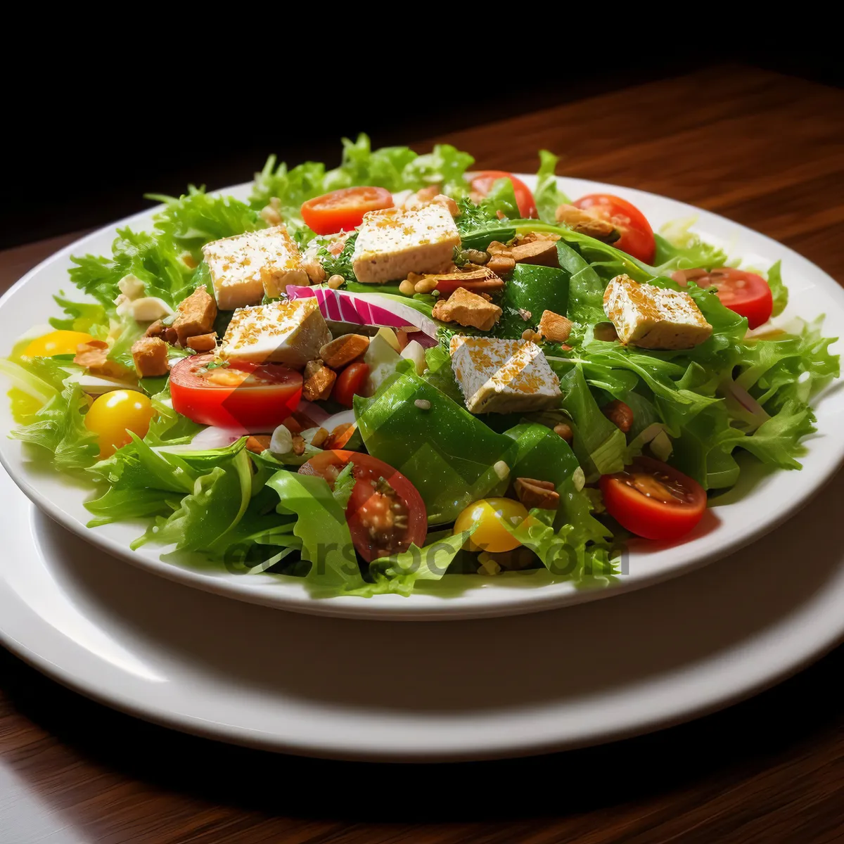 Picture of Delicious Gourmet Vegetable Plate with Fresh Salad