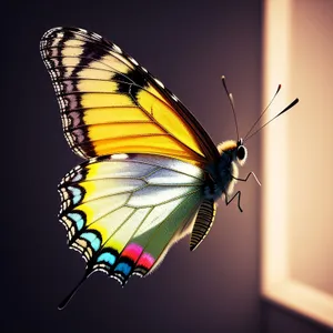 Colorful Monarch Butterfly Flying in Summer Meadow