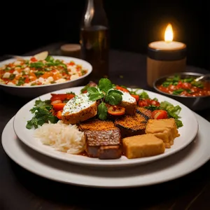 Delicious Gourmet Vegetable Salad with Cheese