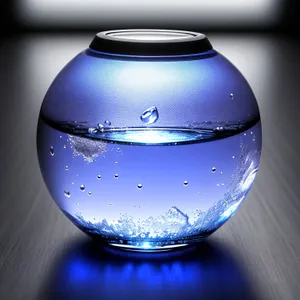 Glass Aquarium Vessel with Liquid