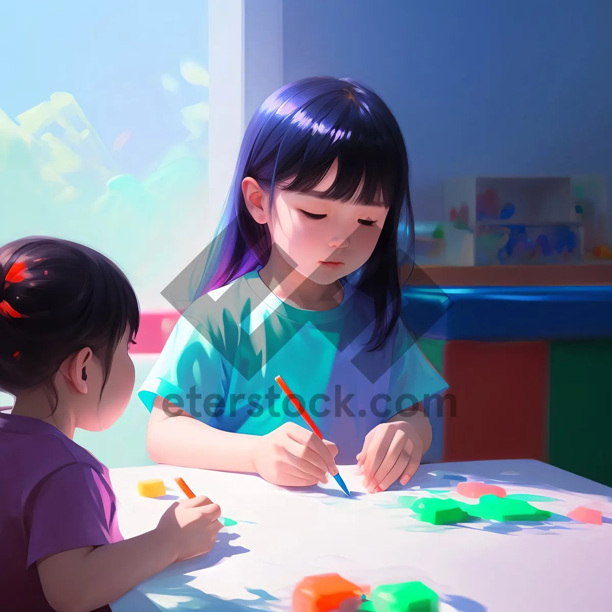 Picture of Cheerful elementary student smiling in classroom