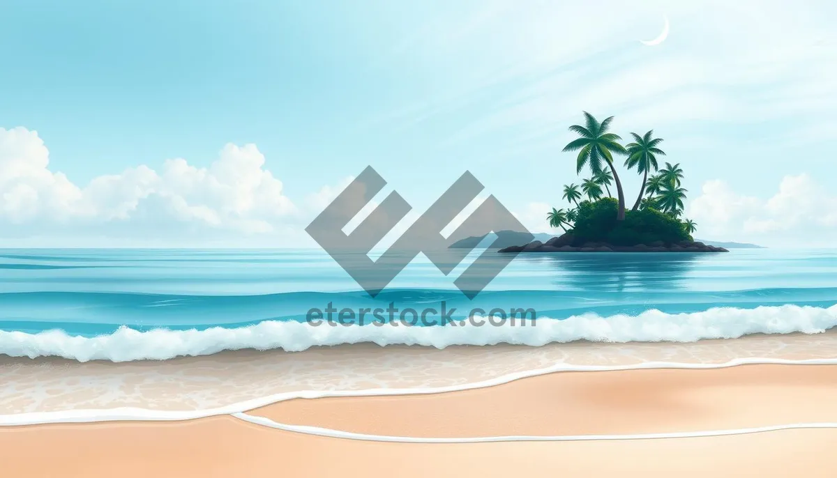 Picture of Tranquil Beach Paradise under Sunny Sky