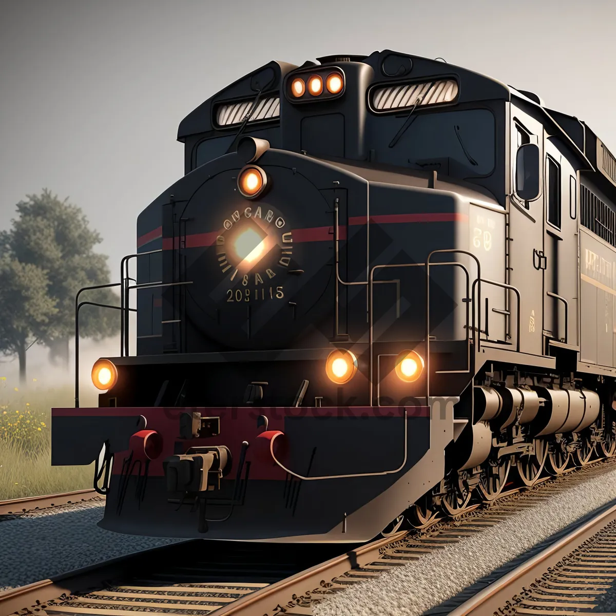 Picture of Vintage Electric Locomotive on Railway Track