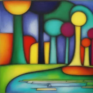 Colorful school supplies for art education class