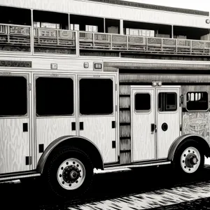 Emergency Fire Truck on Road - Transportation and Rescue Vehicle